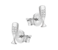 Champagne Sparkle Silver Stud Earring STS-6939